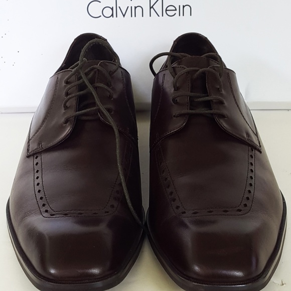 CALVIN KLEIN brown leather ELLIS CALF dress SHOES main image 6